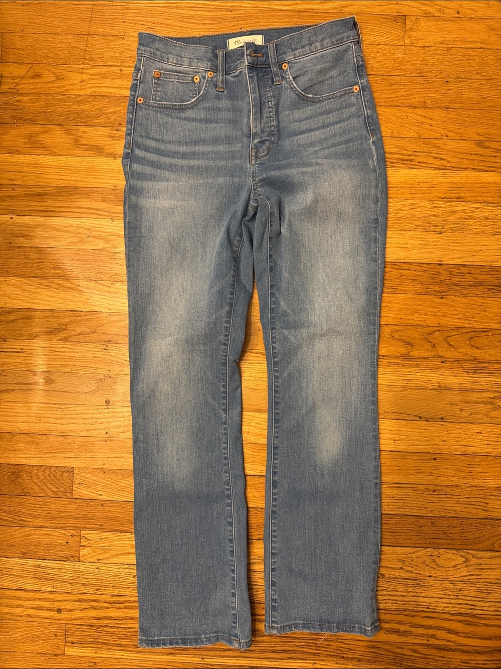 Madewell Women's Washed Blue Straight-Leg Jeans